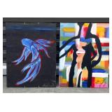 2 Original Oil Art Pieces on Hard Board