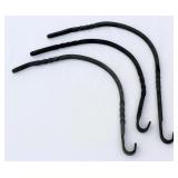 3 Cast Iron Plant Hangers w Screws for Wall