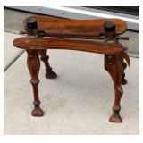 Vintage Saddle Looking Wood Foot Stool