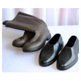 Pair of Sz 10 Rubber Boots & Large Galoshes