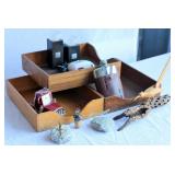 Vintage Wood Desk Trays & Desk Decor