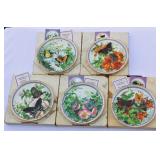 5 Collector Plates of Butterflys Boxed Most COAs