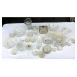 Clear Glass Lot Depression Pressed Gold