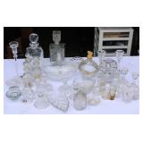 Clear Glass Lot Depression Pressed Crystal