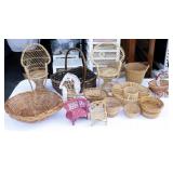 Lot of Smaller Wicker & Reed Furniture Doll Items