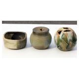 3 Pottery Pieces for Display Art Decor