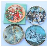 4 Collectible Plates Rascals Tigers Christmas