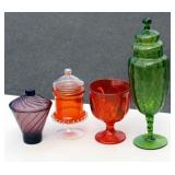 Very Colorful Glass Vintage Pieces Bowls Vases