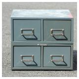 Metal Card Files 2 Units with 2 Files Each 4 Total