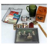 Vintage Misc Lot Photo Flask Booklets Keys