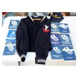 Vintage Navy Coat & Cap with Training Books