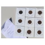 9 Lincoln Cents 1920-30
