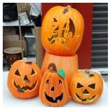Halloween Pumpkin Lot One Battery & One Electric