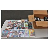 Box of VHS Movies Disney to Connery