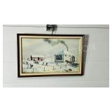 winter School yard print signed