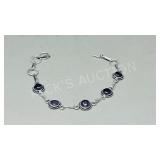 Sterling & Amethyst bracelet - 7 1/2'