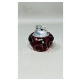 vintage ruby glass table lighter - 3' h