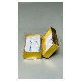 pair of 14k gold earring w/ blue stones