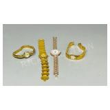 4 gold tone ladies quartz wrist watches