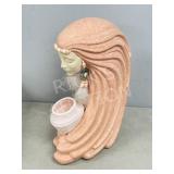 Indigenous female ceramic figurine planter - 13'