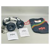 Marley noise isolating headphones in tote