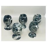 5 onyx marble goblets - 4.5' tall