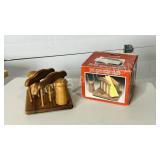 Teak wood salt & pepper & Napkin holder set