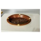 hand crafted pottery & wicker tray - 15' long