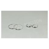2 pairs of silver hoop earring set