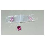 pair of 925 silver earring w/ pink stones