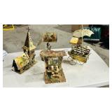 4 vintage copper musical figures - working