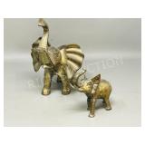 pair- solid brass elephant ornaments 4- 8.5'