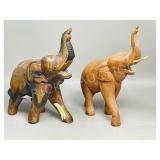 pair- carved wood elephants w/ tusks  10' tall