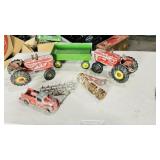 collection of cast metal tractors & accessoies