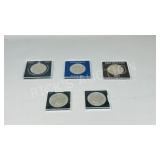 5 various commemerative coins -