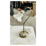 18' tall table lamp w/ glass shade