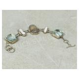 .sterling agate & pearl necklace