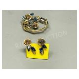 Bond Boyd sterling earrings & broach