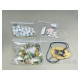 Larimar necklace/pearl earrings, Jade pendant