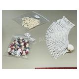 asst'd rice pearl, natural, glass pearl necklaces