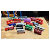 17 toy school buses - approx 4' to 7' L