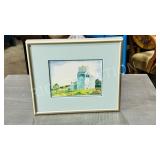 Grain Elevator signed water color