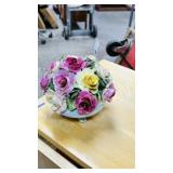 Floral, Bone china flower basket - approx 6' w