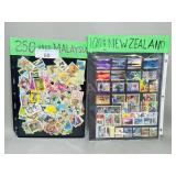 3 pages Malaysia & New Zealand stamps