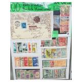 2 pages Barbados & Honduras stamps