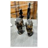 4 carved African figures