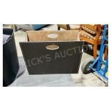 Leather clad magazine bin