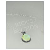 Opal & 925 silver pendant & chain