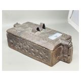 vintage divided trinket box, w/ sliding top