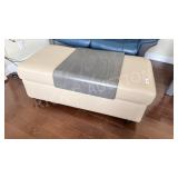 Ekornes leather storage ottoman